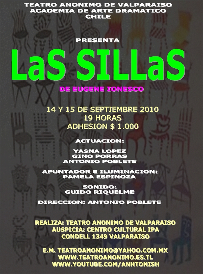 LAS SILLAS TEATRO ANONIMO ACADEMIA DE ARTE DRAMATICO